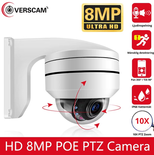 4K 8MP Utomhus IP66 PTZ