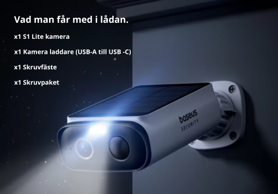 Baseus Security S1 Lite Solcellsövervakningskamera Trådlös